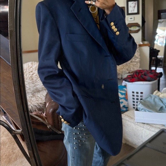 Italian made Navy Blazer with Gold Buttons - Picture 2 of 15